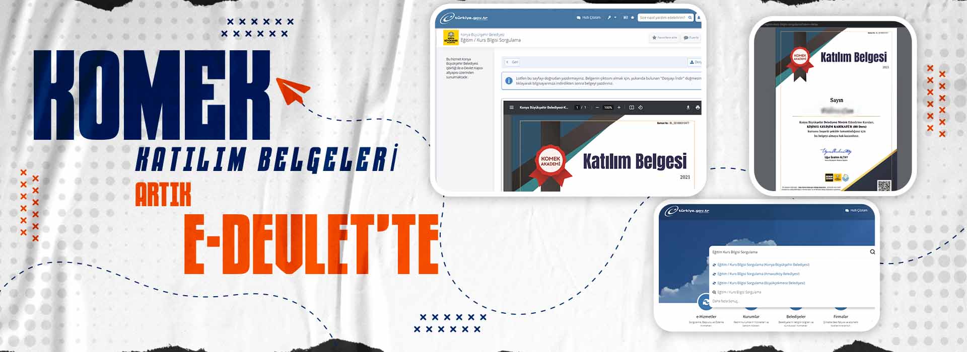 KOMEK Katılım Belgeleri Artık E-Devlet’te