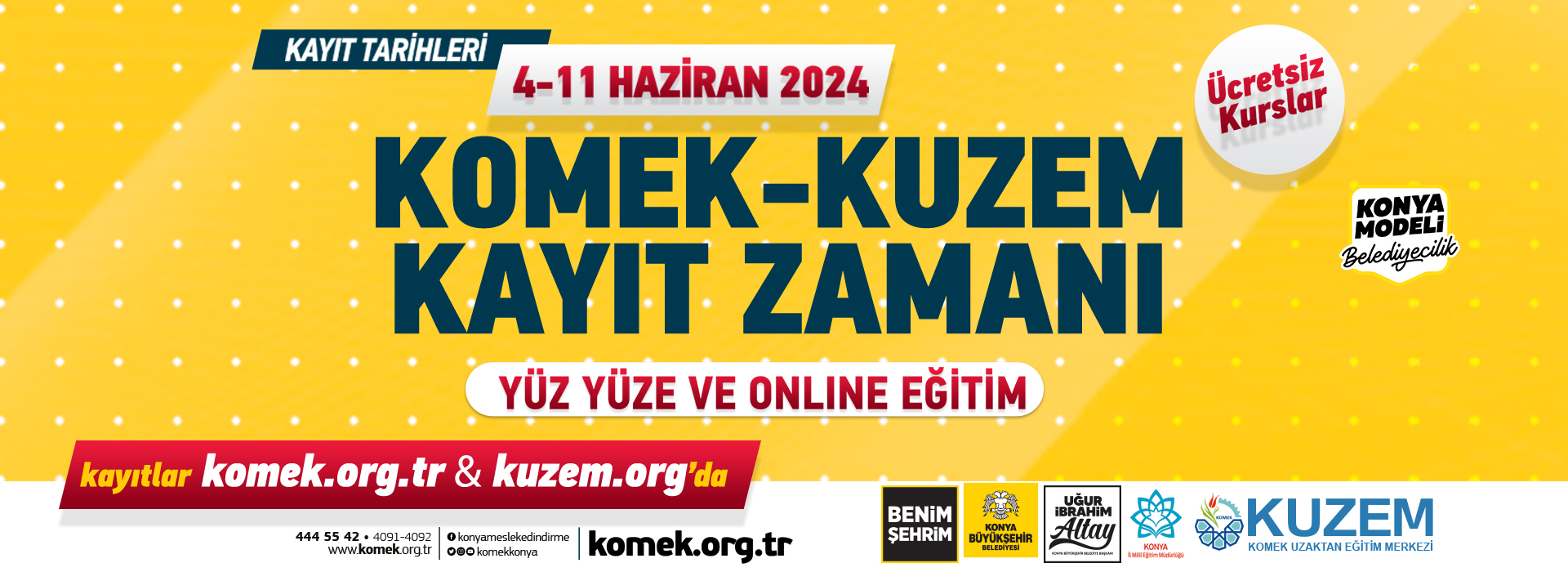 KOMEK Yetişkin Kayıtları 4 Haziran'da Başlıyor