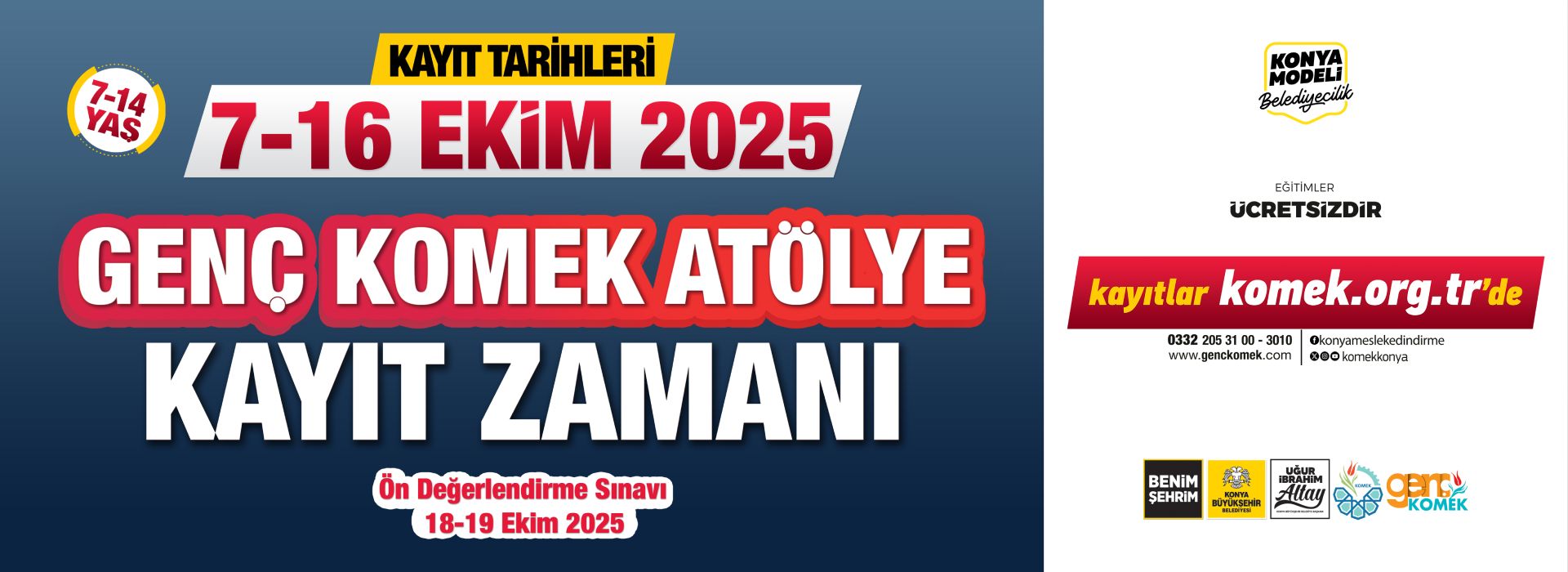 GENÇ KOMEK ATÖLYELERİNDE KAYIT HEYECANI BAŞLADI